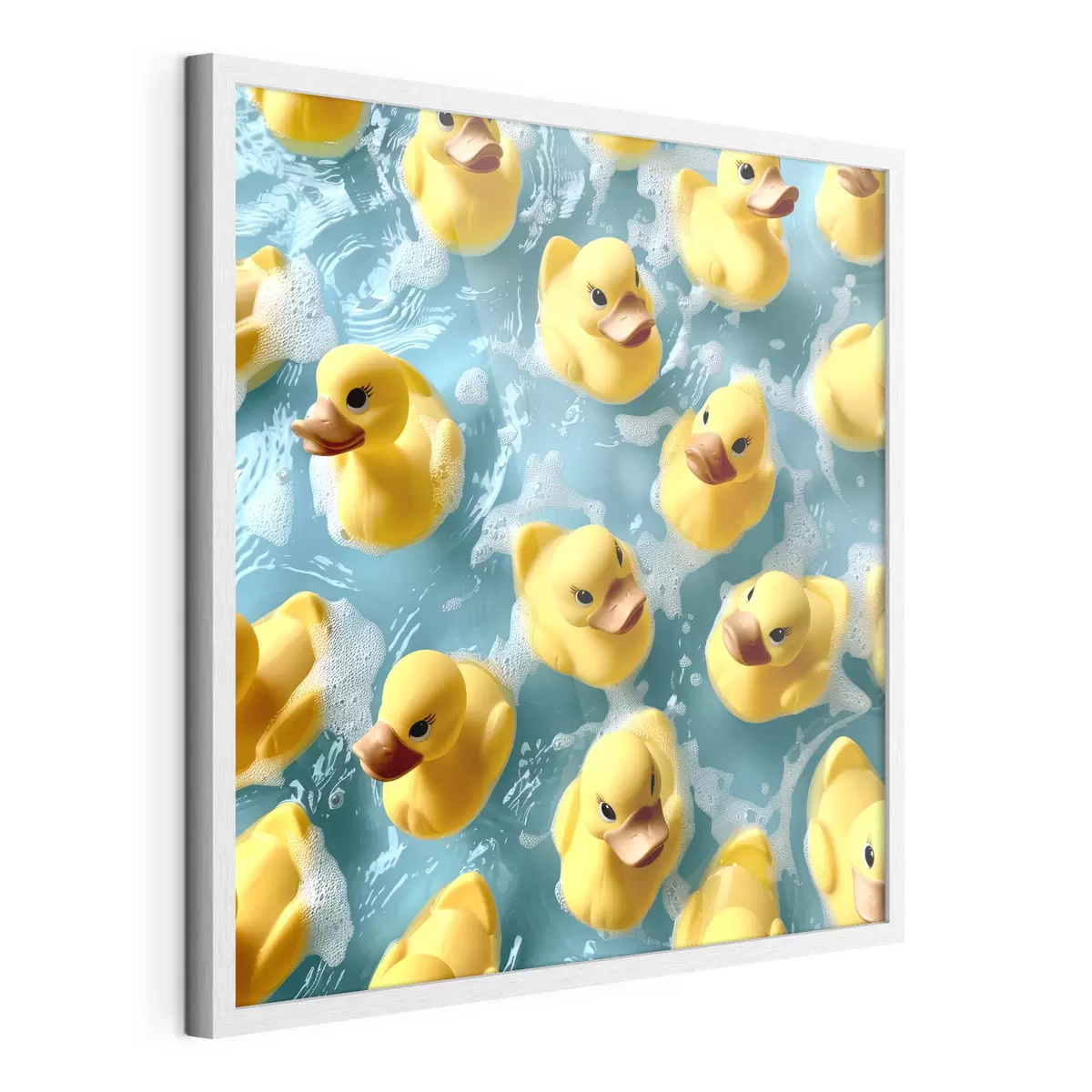 Poster Anatre di gomma realistiche che galleggiano nell'acqua f39469