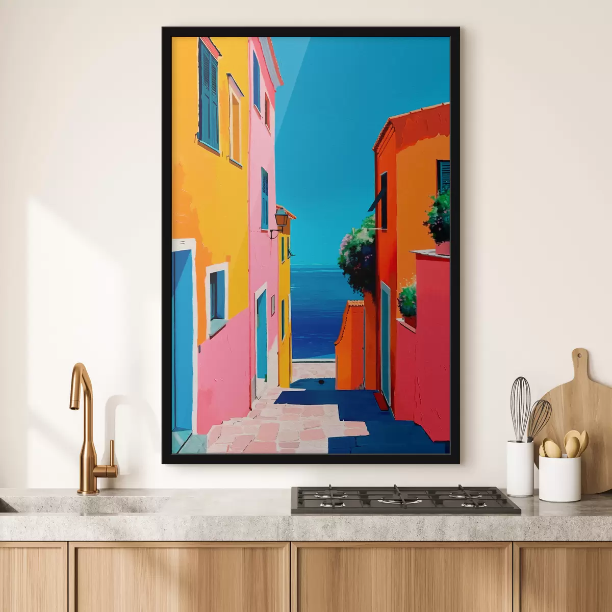 Poster Vista mare e strada luminosa f39582