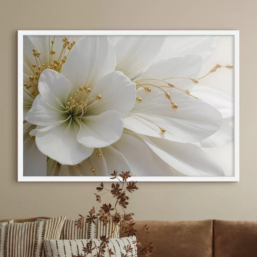 carta da parati Un primo piano di un grande fiore bianco con petali delicati nr. f39507