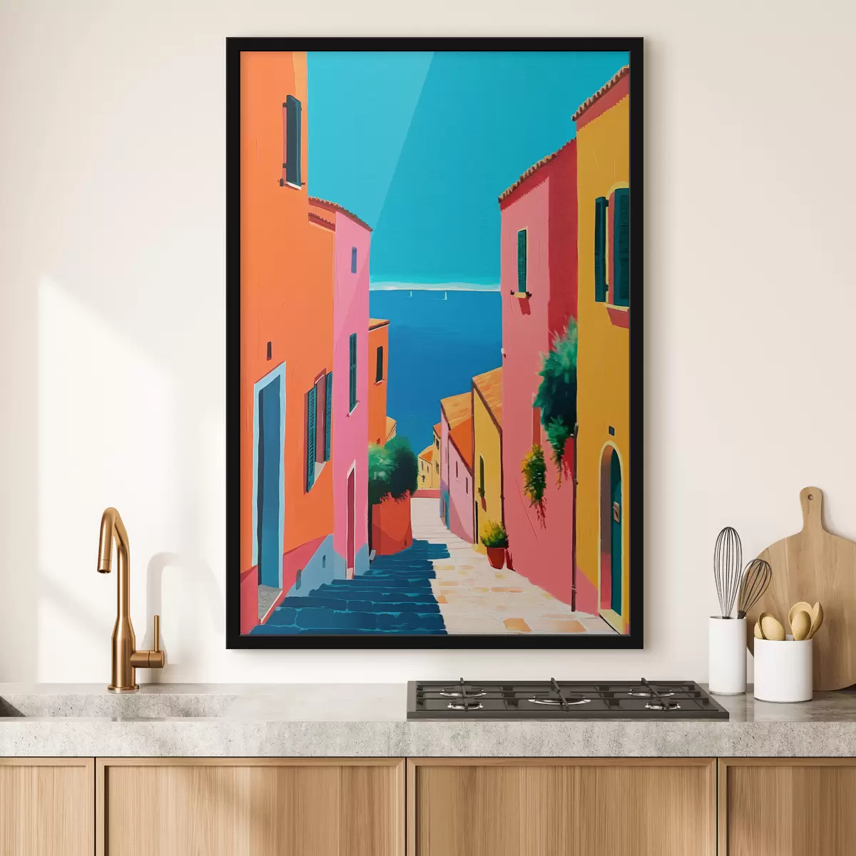 Poster Vista mare e strada luminosa f39579