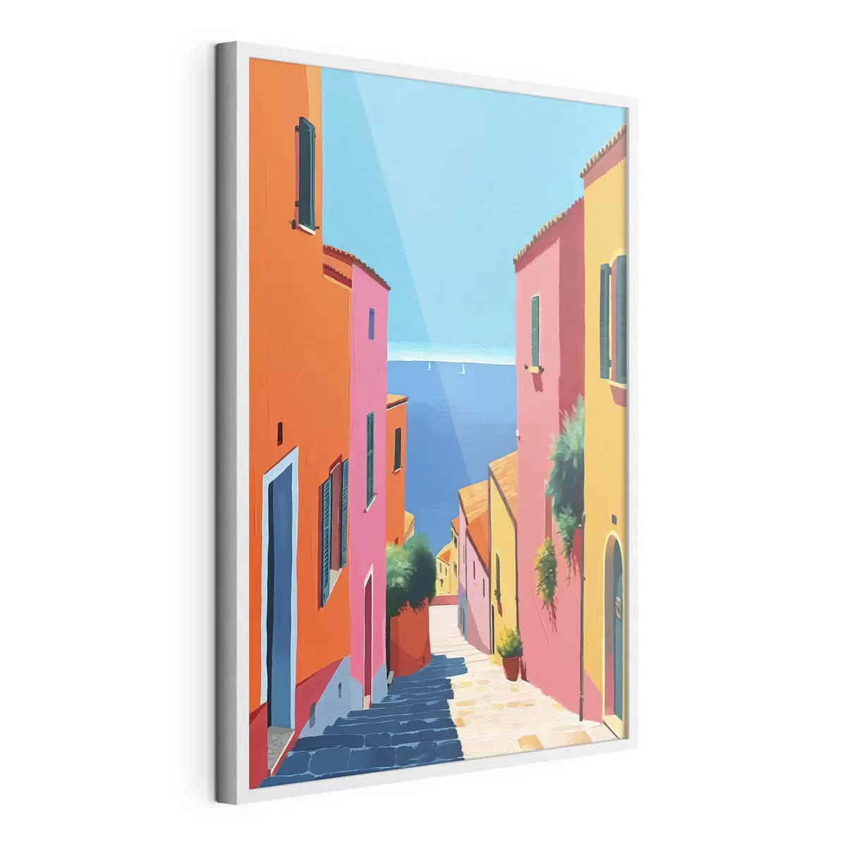 Poster Gradini colorati verso il mare f39579