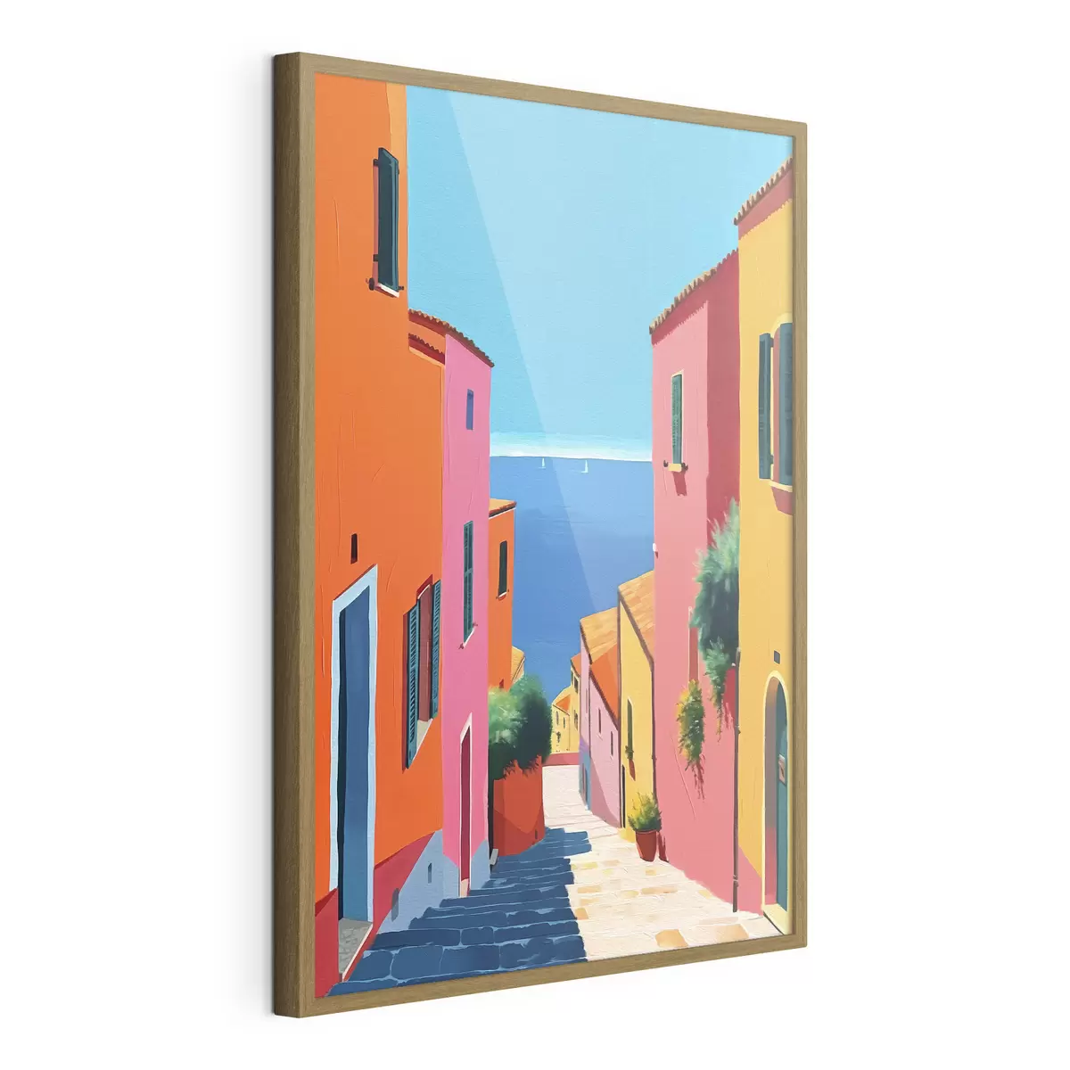 Poster Gradini colorati verso il mare f39579