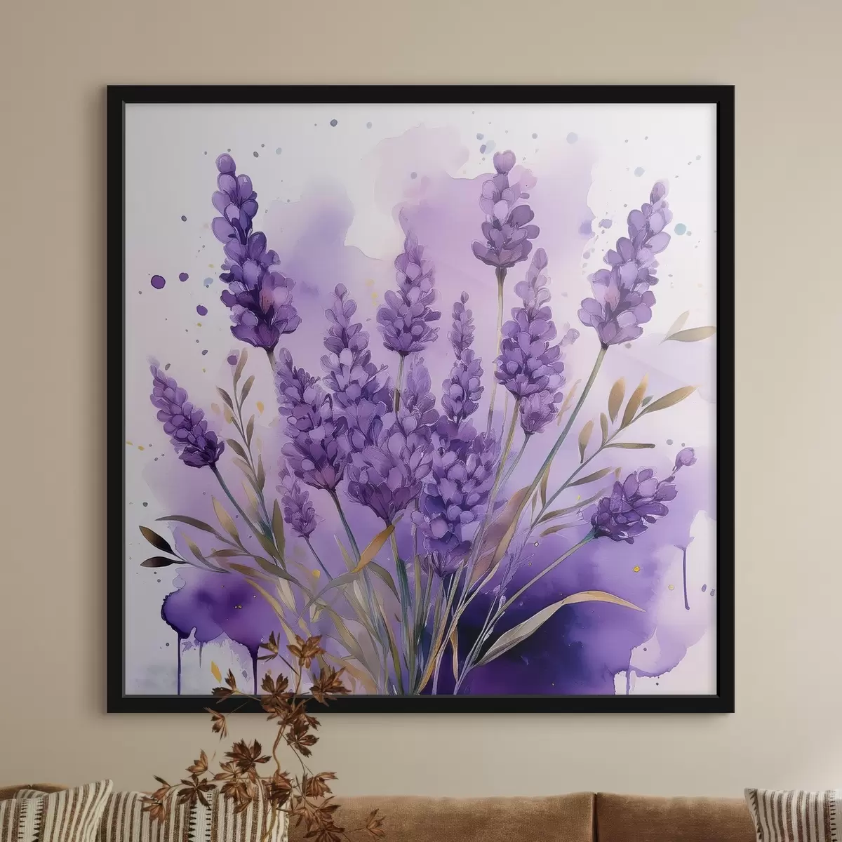 Poster fiori di lavanda in acquerello f39621