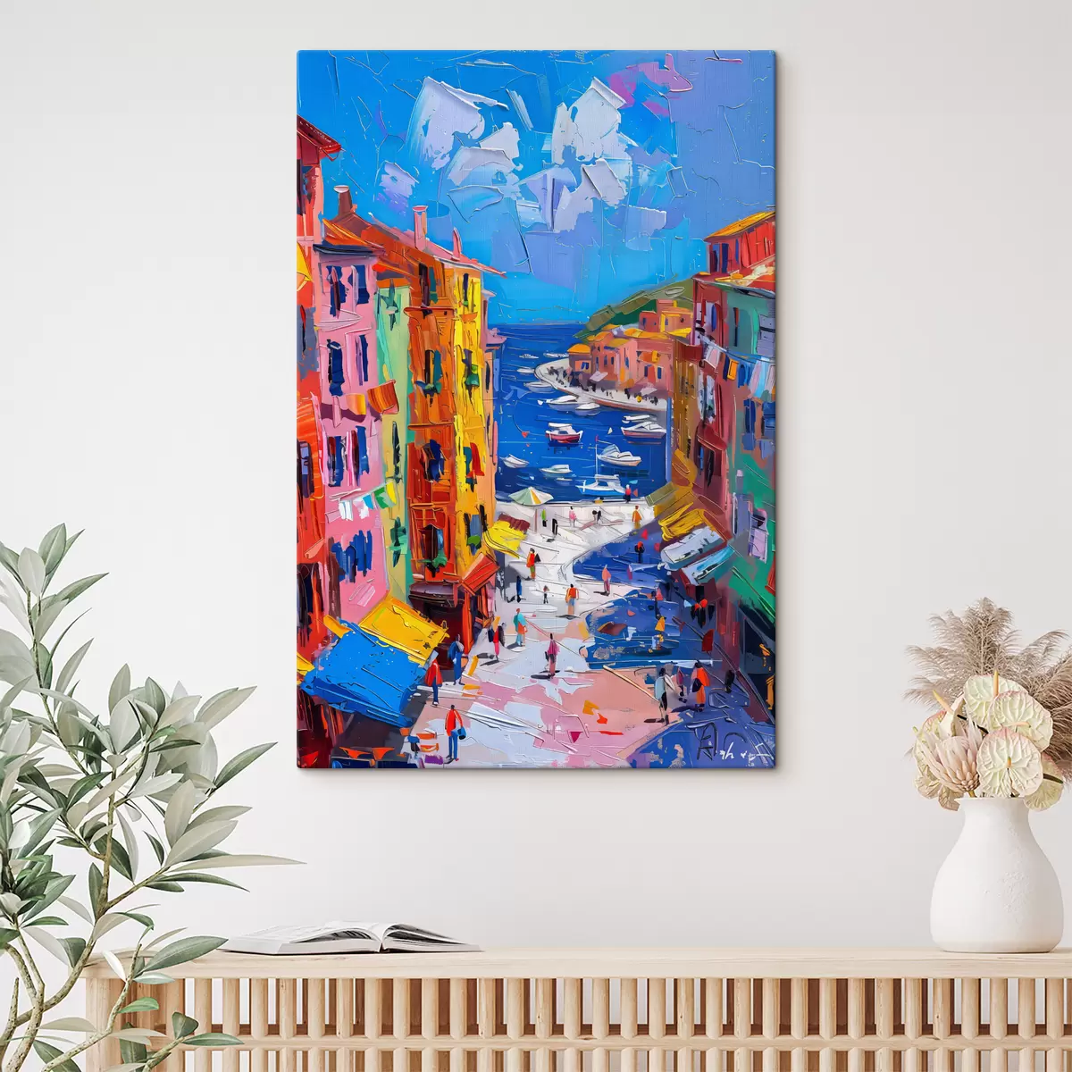 carta da parati Villaggio francese al tramonto: un'impressione nello stile di Van Gogh nr. s39627