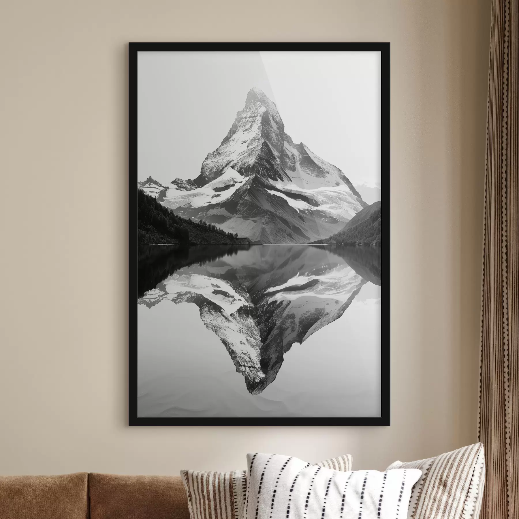 carta da parati Immagine in bianco e nero di una montagna in stile minimalista nr. f39638