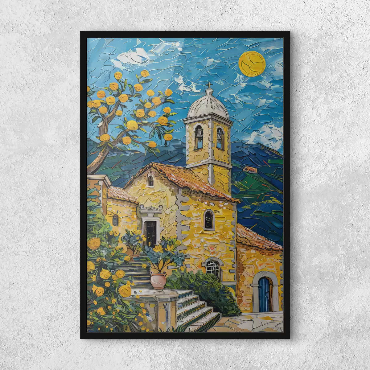 Poster Simone Wunderlich: villaggio francese nella suggestiva luce della sera f39656