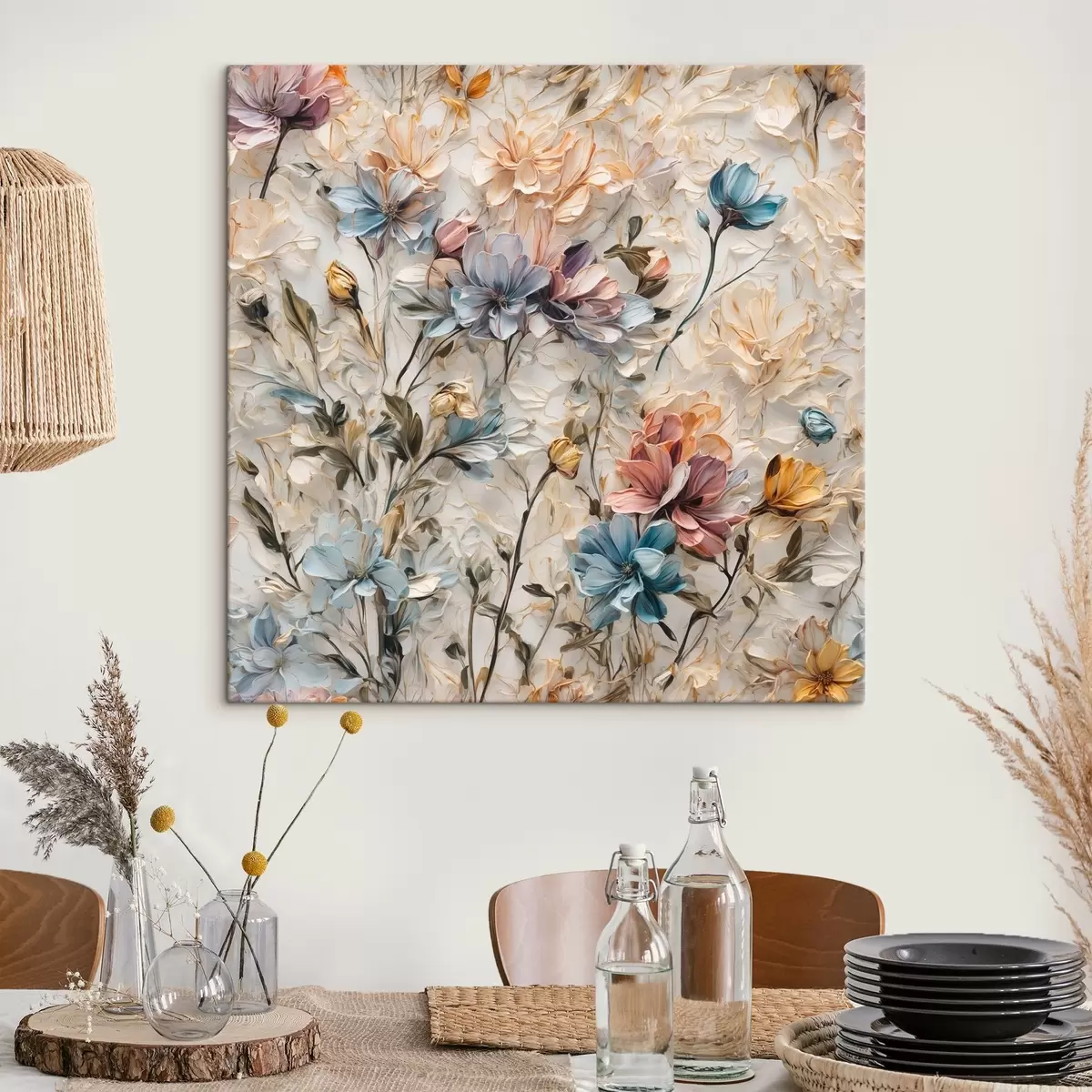 carta da parati Fiori e foglie astratti nr. s39605