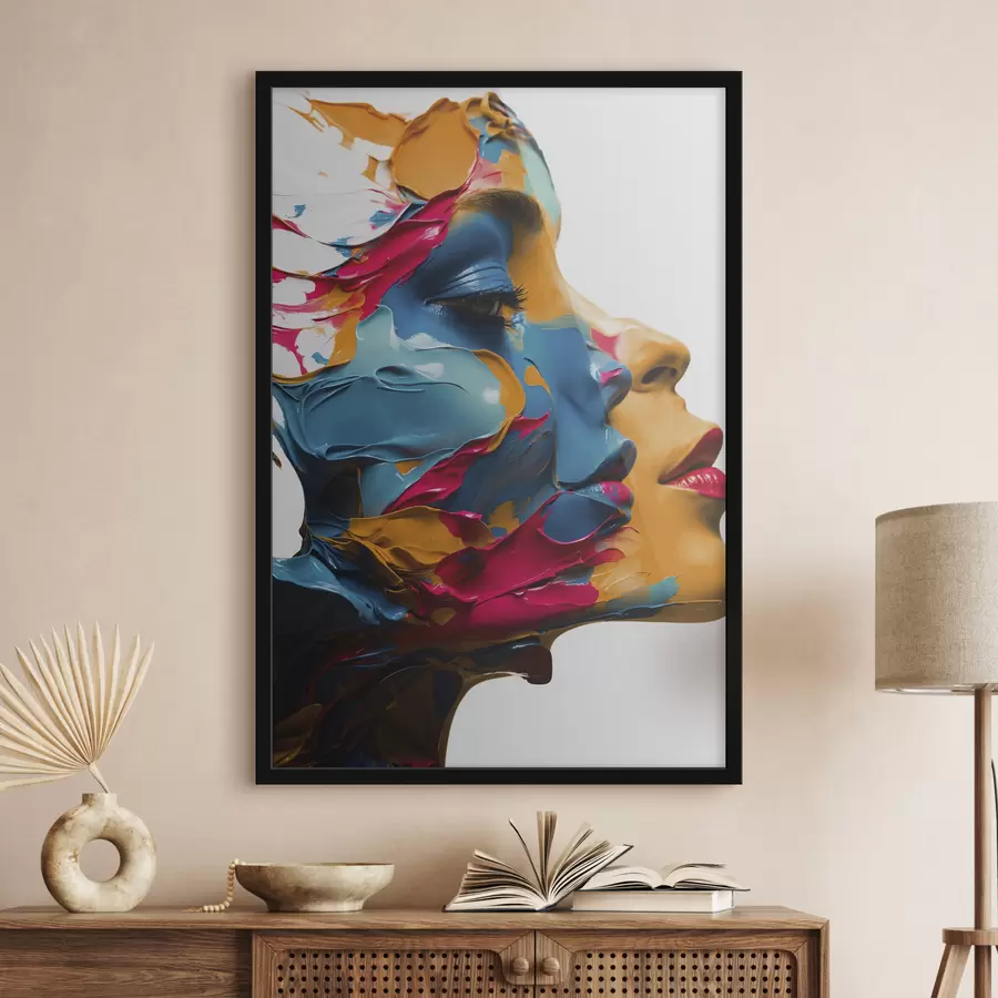 carta da parati Volto di donna con colori ad olio nr. f39591