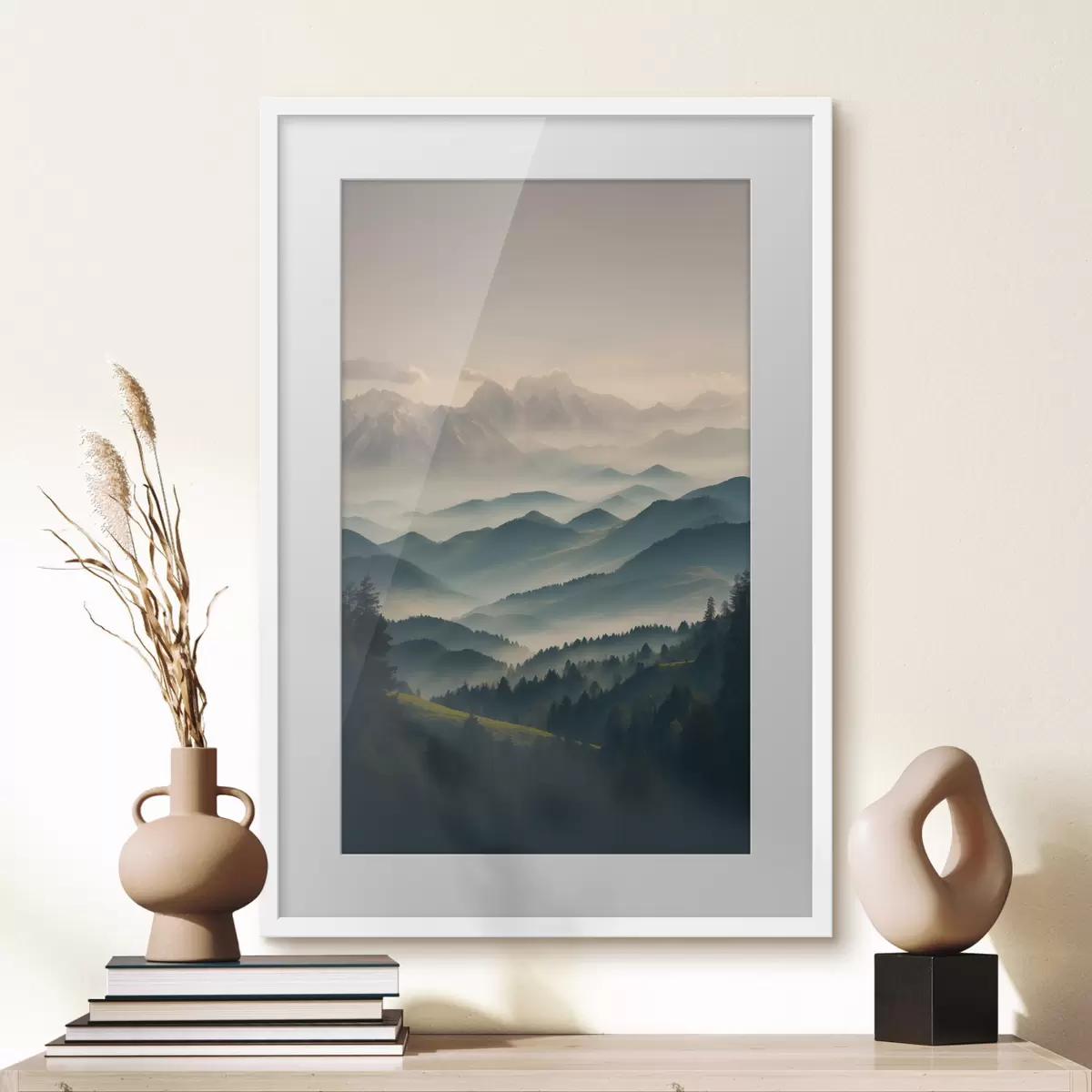 Poster Monti sfumati nella nebbia f39596