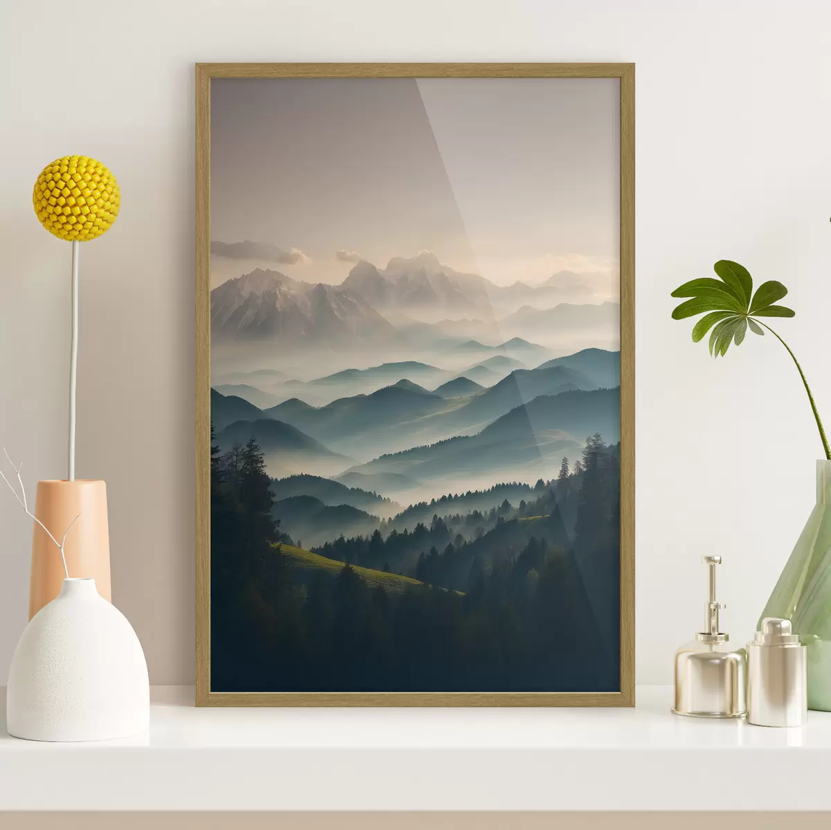 Poster Monti sfumati nella nebbia f39596