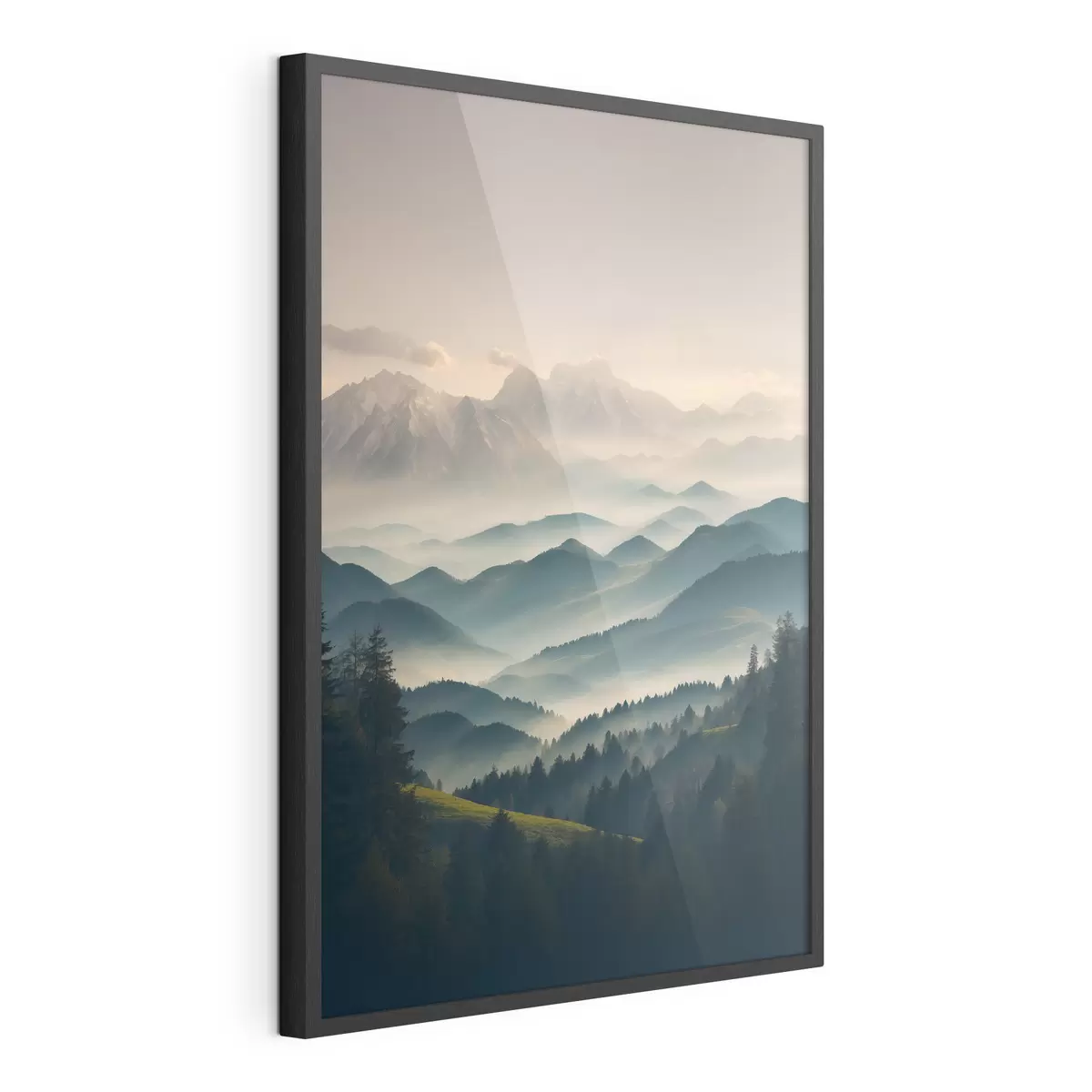Poster Monti sfumati nella nebbia f39596