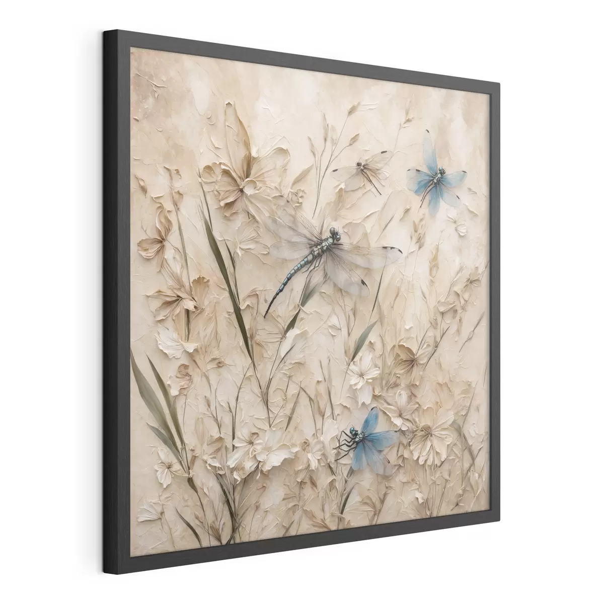 Poster Libellule su fondo beige astratto f39600