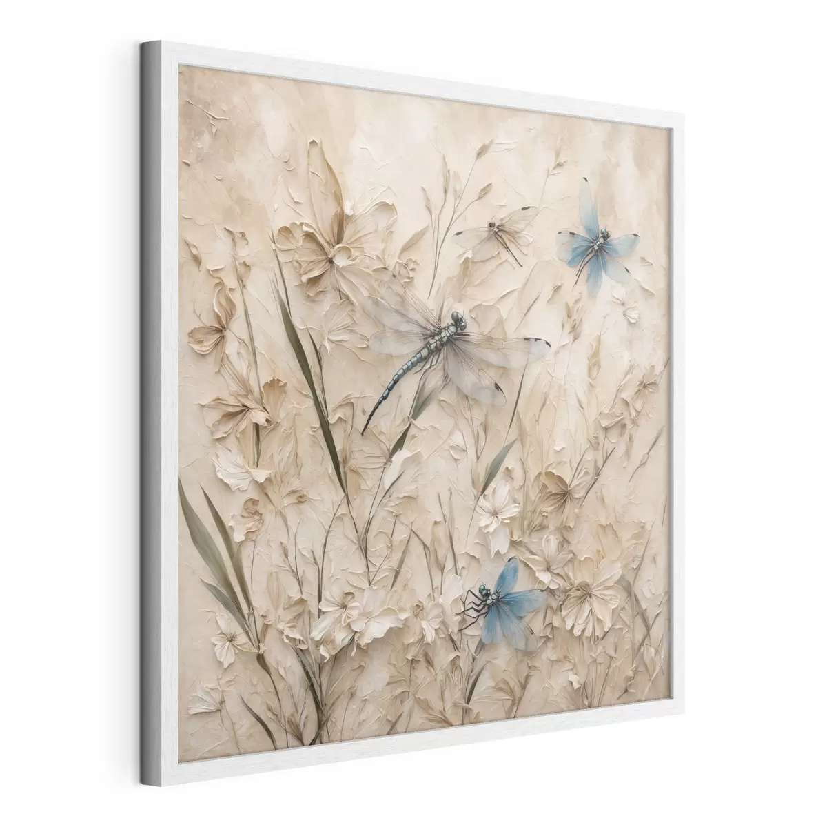 Poster Libellule su fondo beige astratto f39600