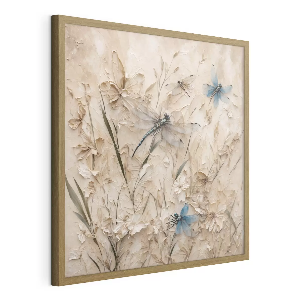 Poster Libellule su fondo beige astratto f39600