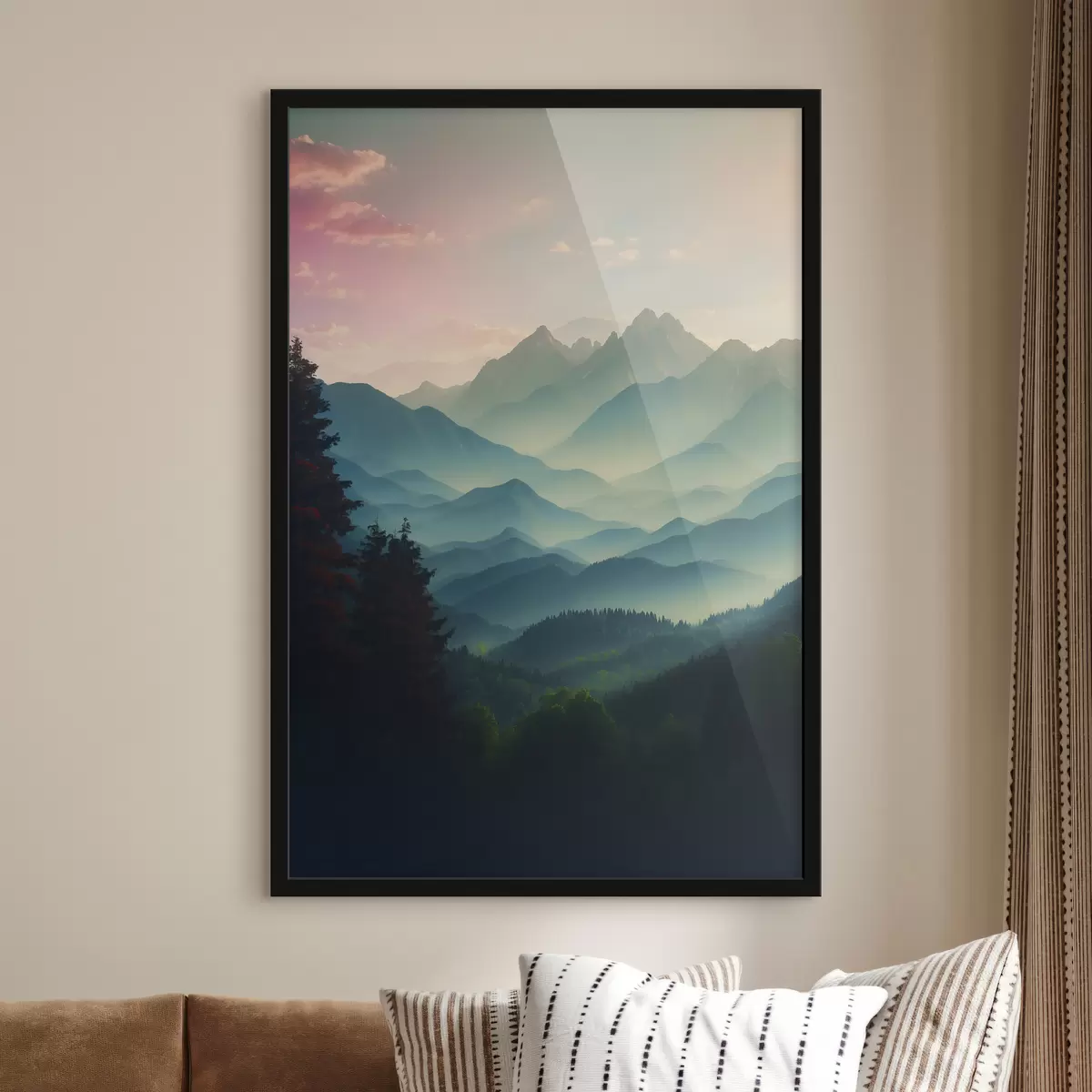 Poster Vista sulle montagne all'alba f39607