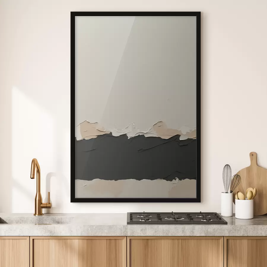 carta da parati Quadro astratto con colori bianco e nero nr. f39609