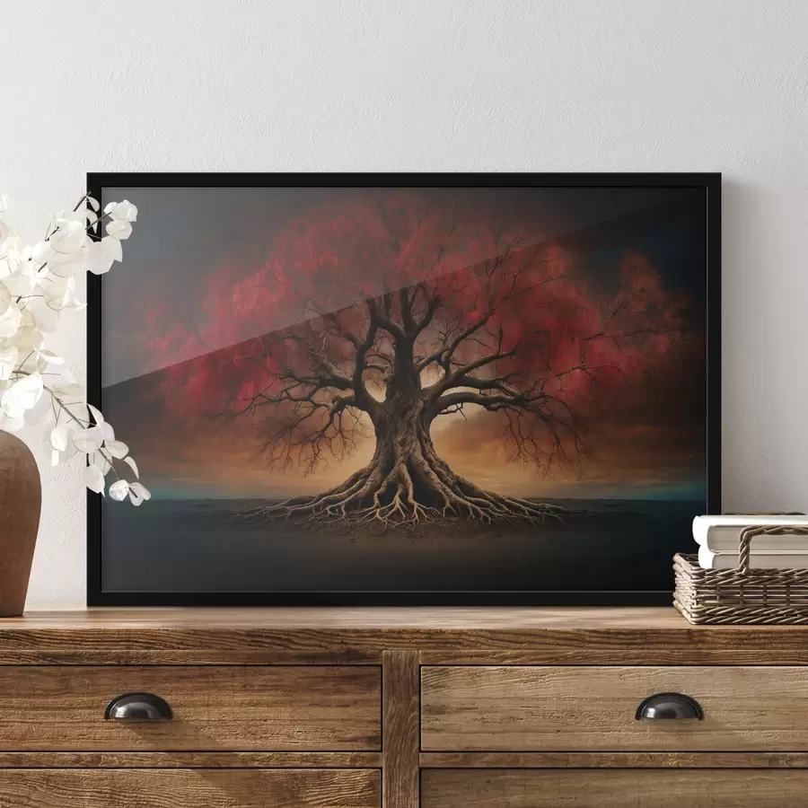 carta da parati Albero radicato nel mezzo del campo vuoto nr. f39614