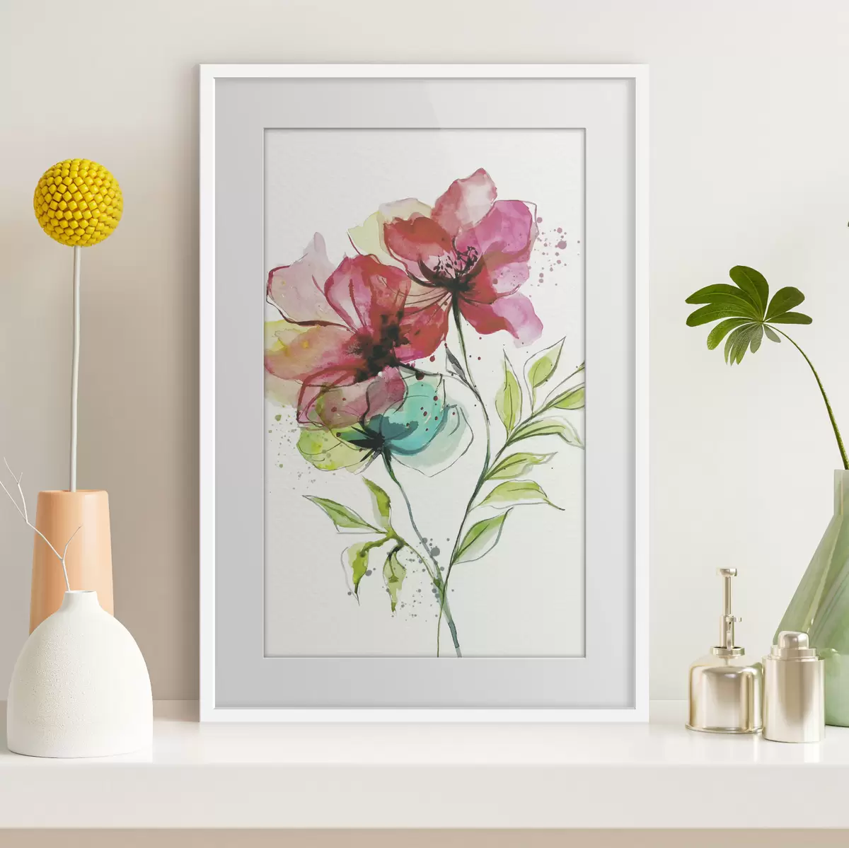 Poster Delicati fiori ad acquerello f39767