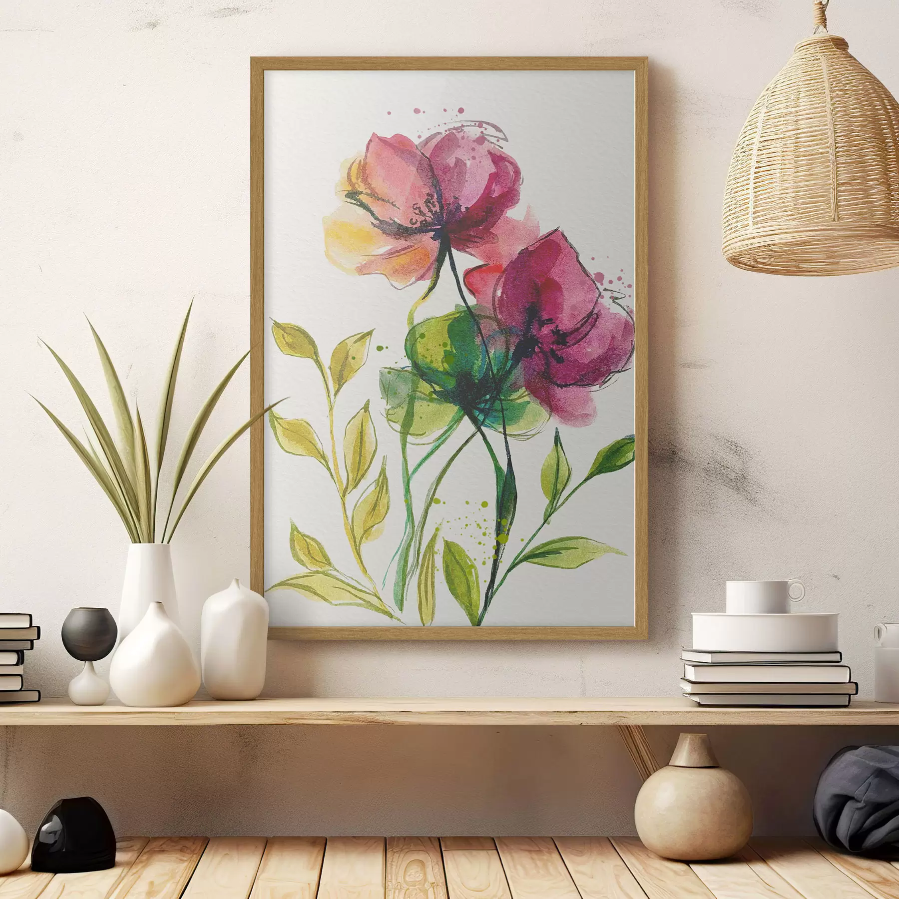 carta da parati Bellissimi fiori ad acquerello nr. f39768