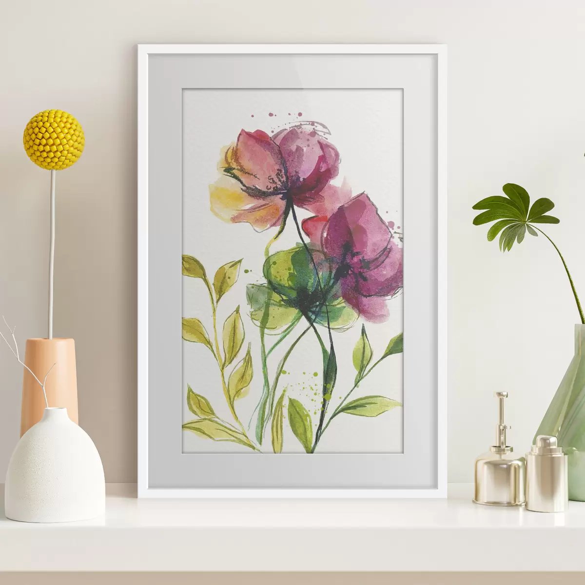 Poster Bellissimi fiori ad acquerello f39768