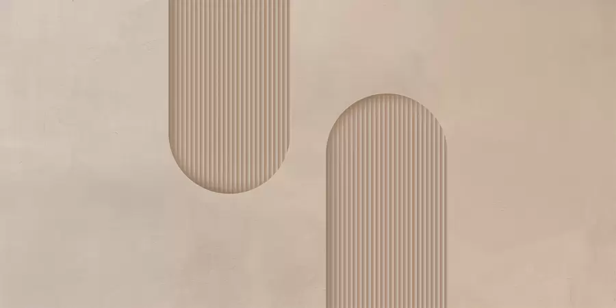 Carta da parati Moderno Carta da parati strutturata Art Deco nei caldi toni del beige. Imitazione di archi volumetrici    n. w08048
