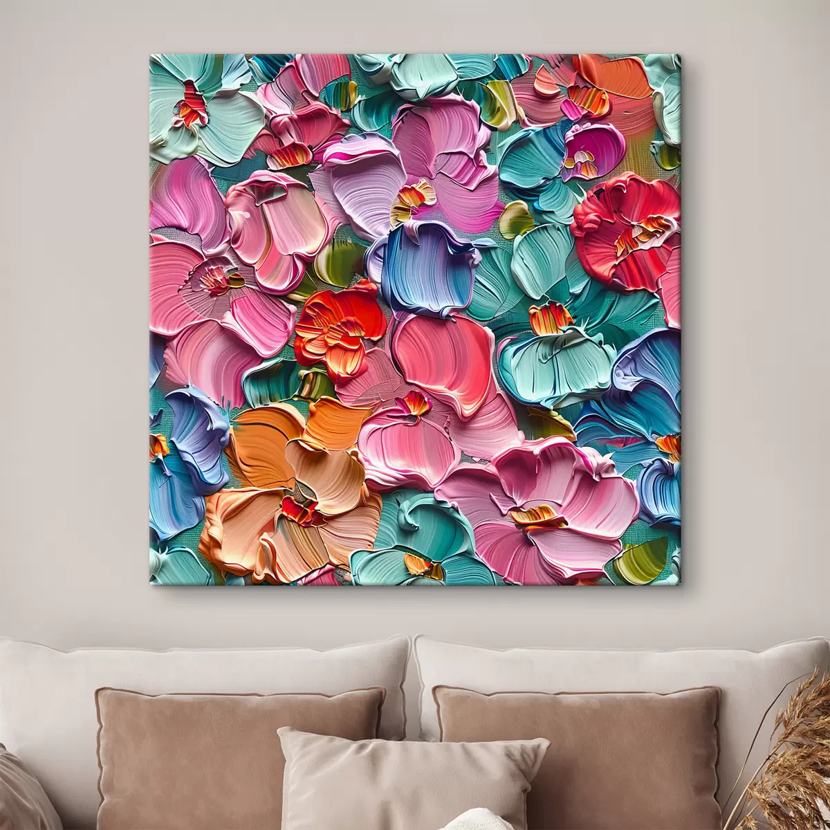 carta da parati Composizione floreale acrilica con pennellate" nr. s39736