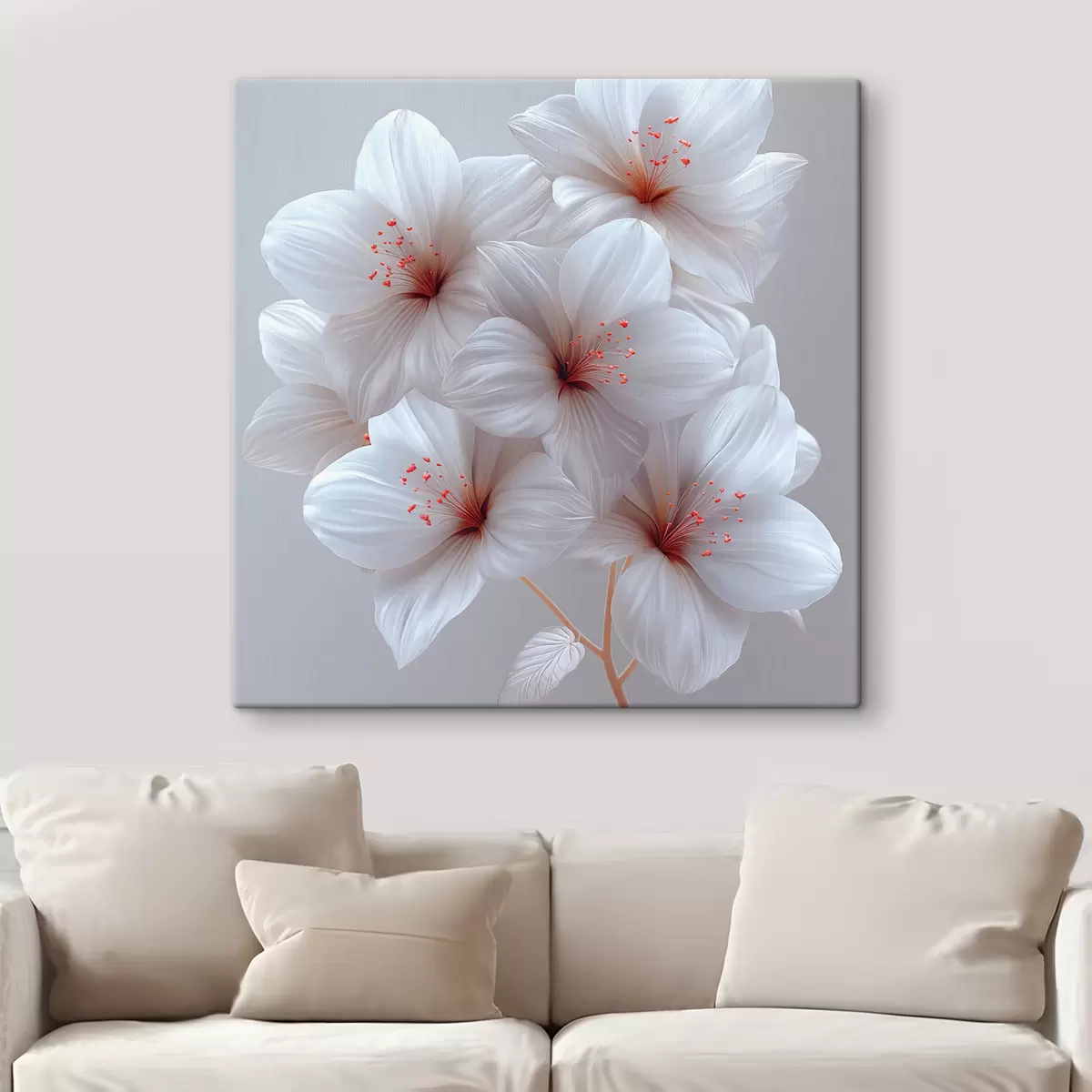 carta da parati Gigli bianchi eleganti e minimalisti nr. s39761