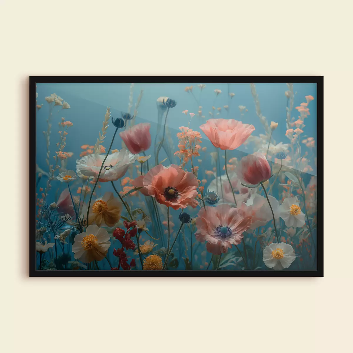 Poster Fiori di campo tra cui papaveri, tulipani e altro ancora f39752