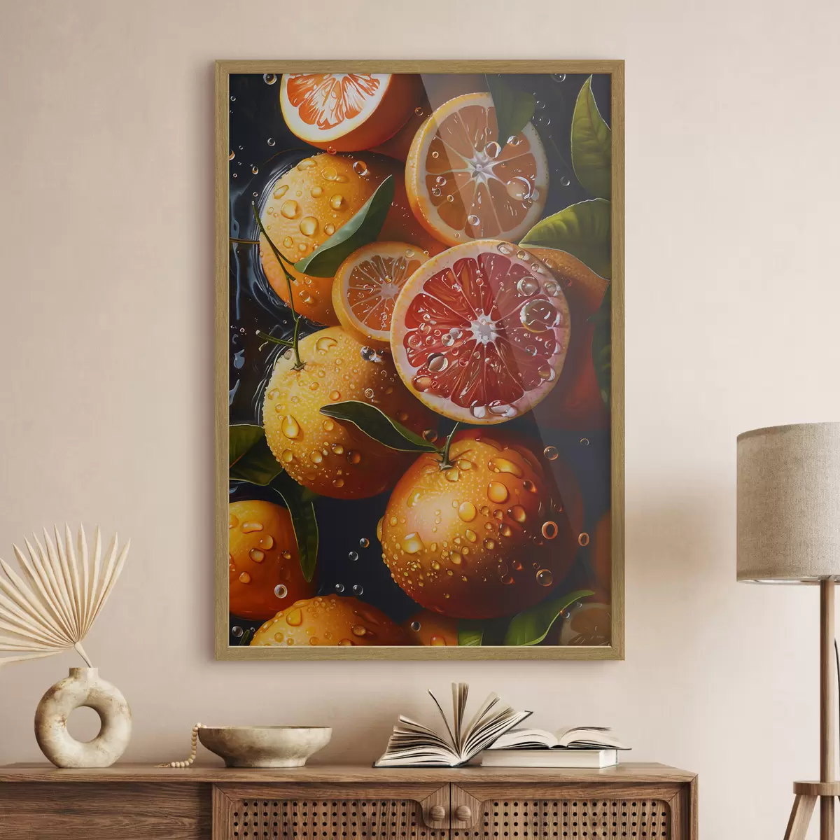 Poster Arance e pompelmi su sfondo scuro f39238