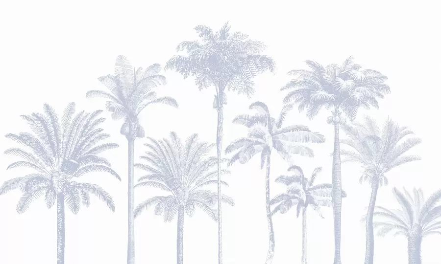 Carta da parati nature Oasi di palme tropicali colore blu minimale 