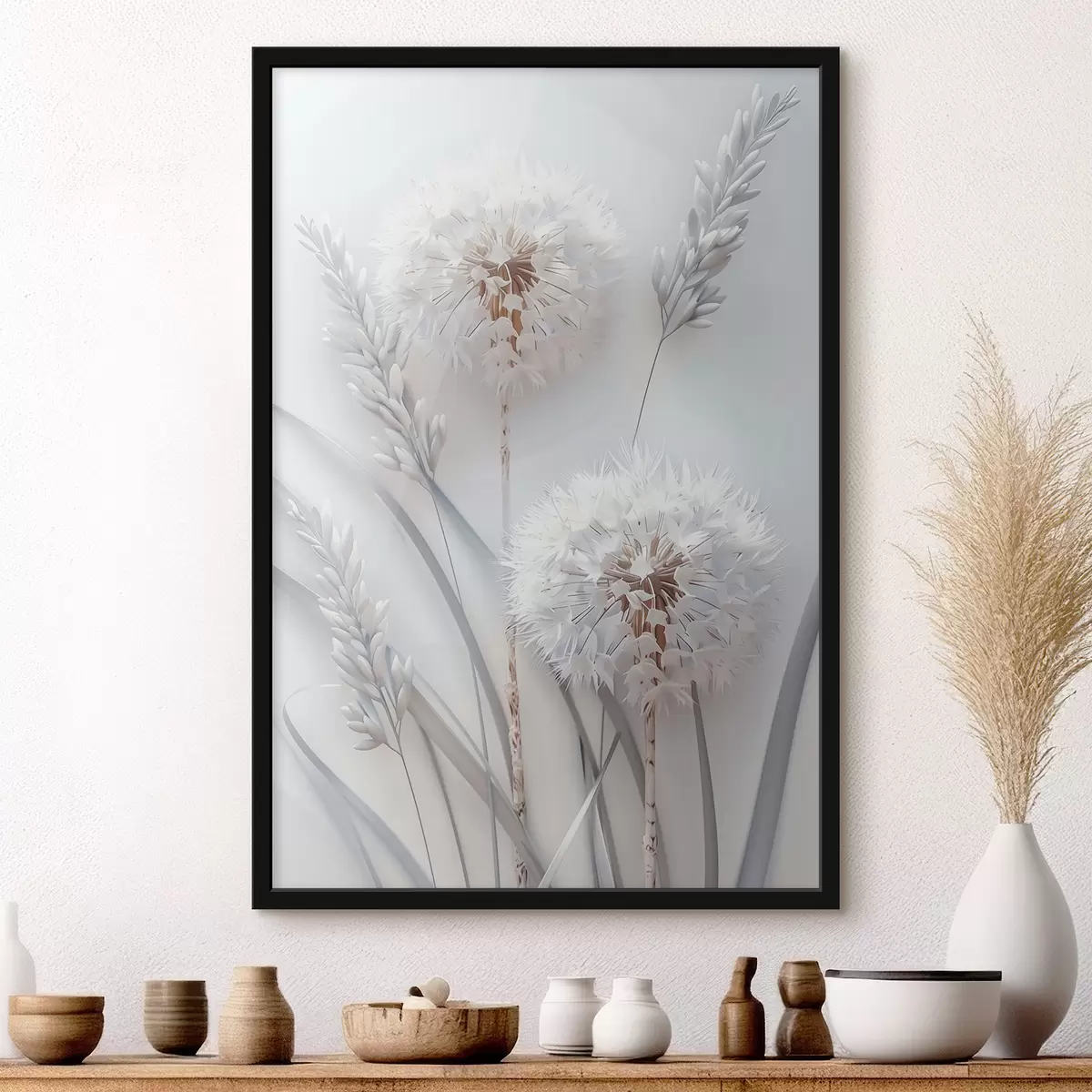 Poster Denti di leone su uno sfondo chiaro f39787