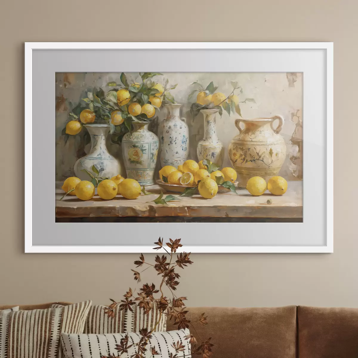 Poster Limoni e vasi vintage sul tavolo f39833