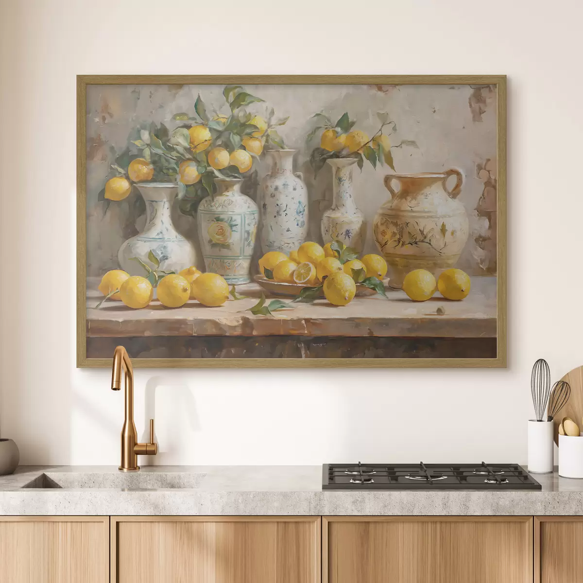 Poster Limoni e vasi vintage sul tavolo f39833