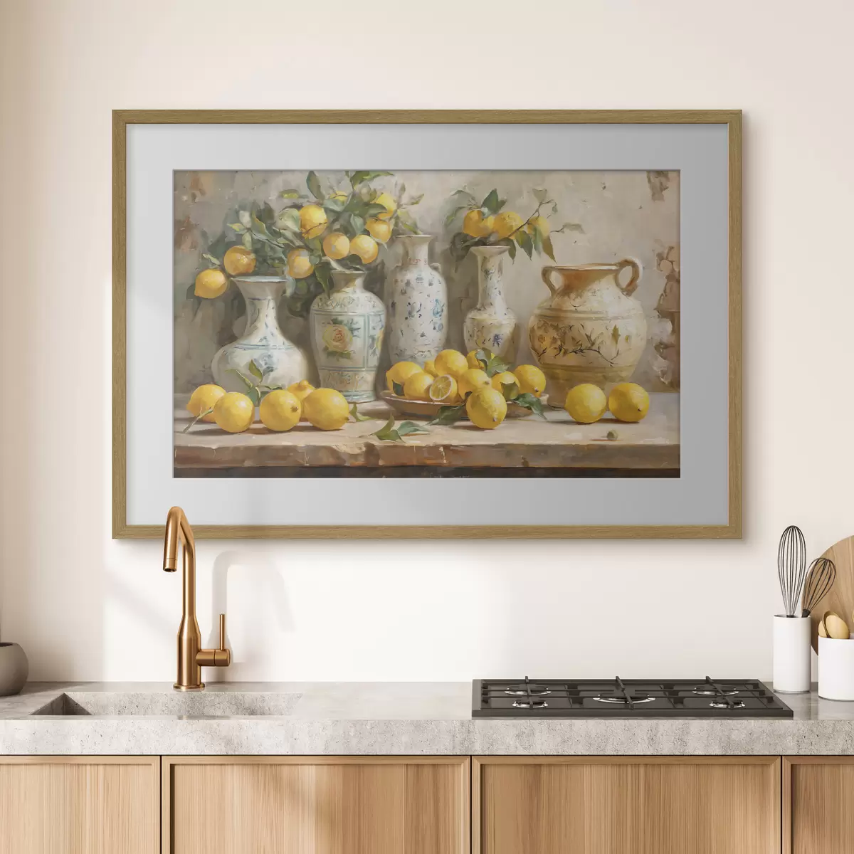 Poster Limoni e vasi vintage sul tavolo f39833