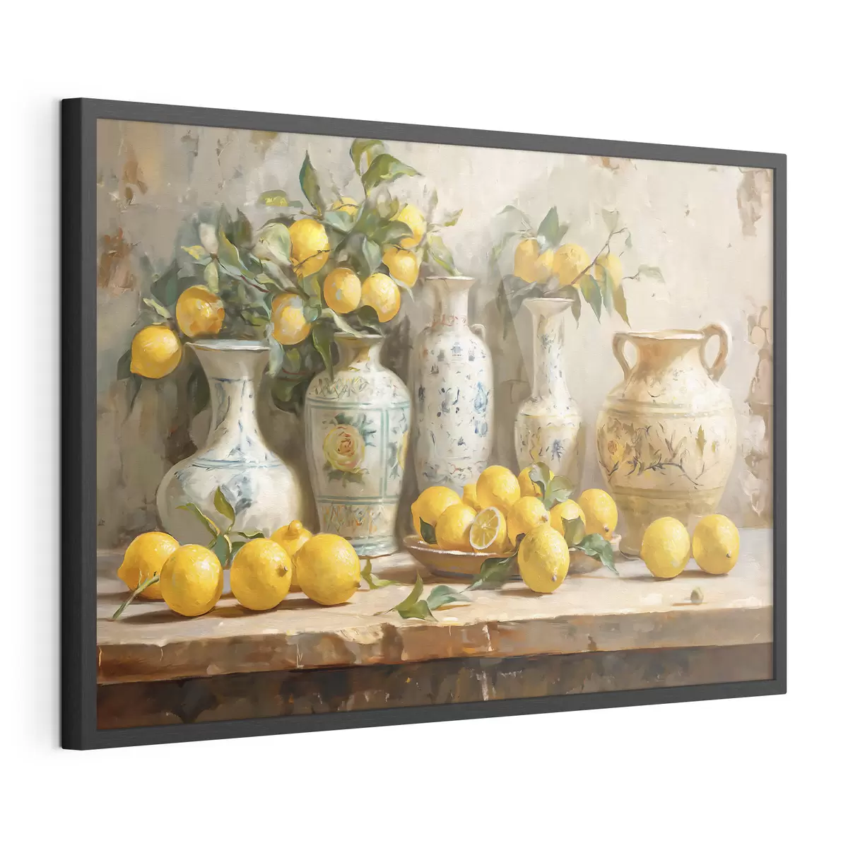Poster Limoni e vasi vintage sul tavolo f39833