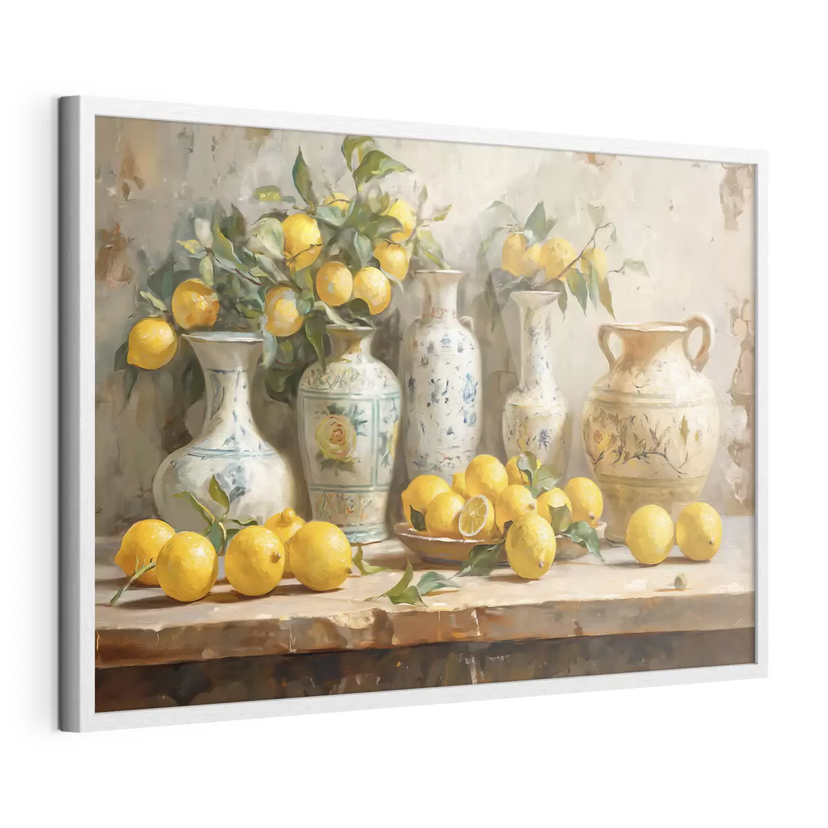 Poster Limoni e vasi vintage sul tavolo f39833