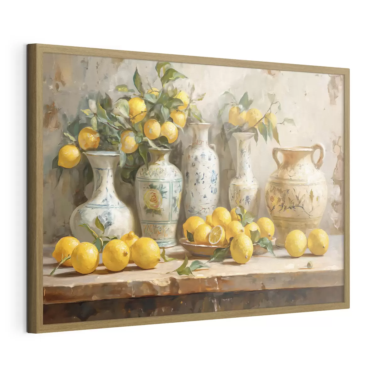Poster Limoni e vasi vintage sul tavolo f39833
