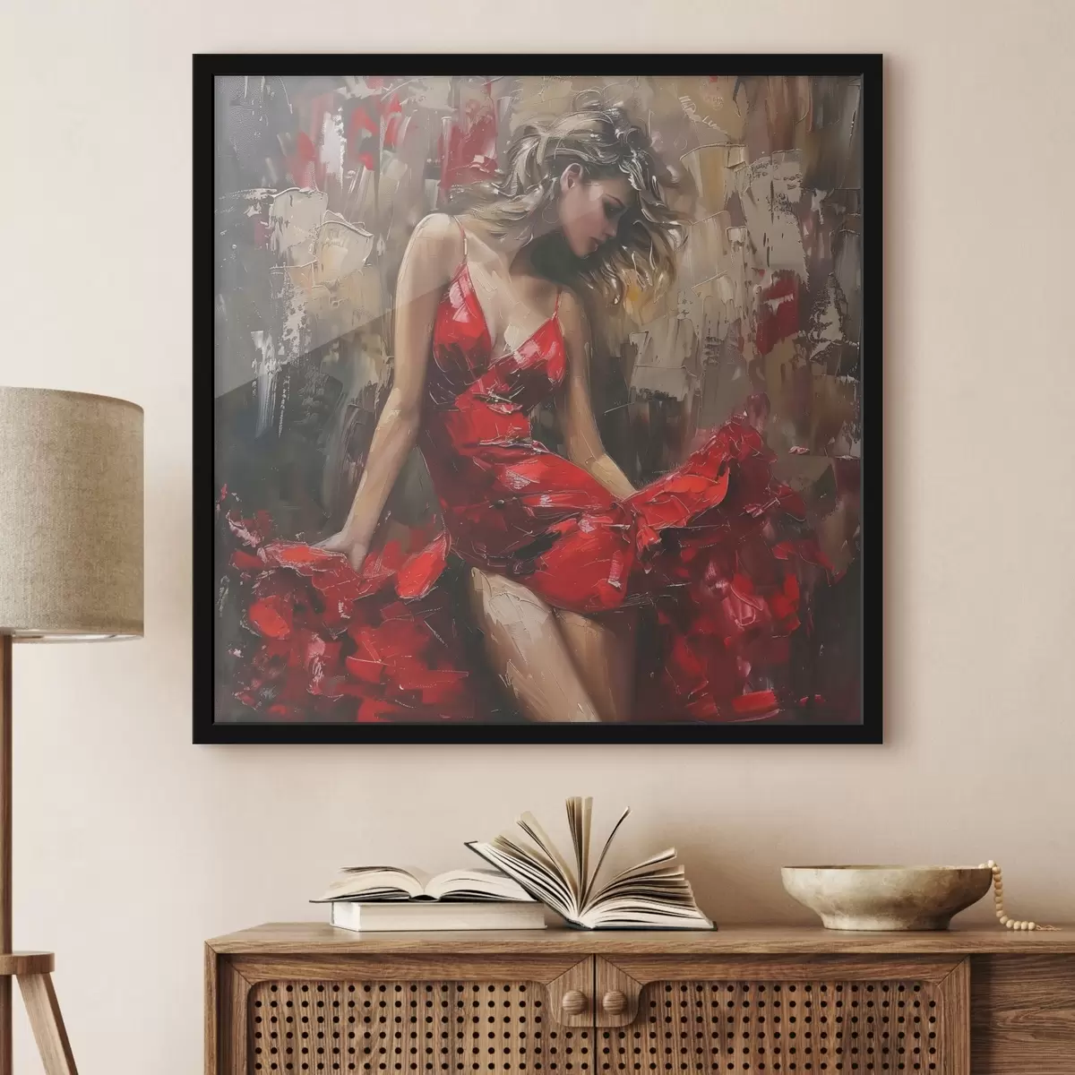Poster Ragazza con un vestito rosso f39874