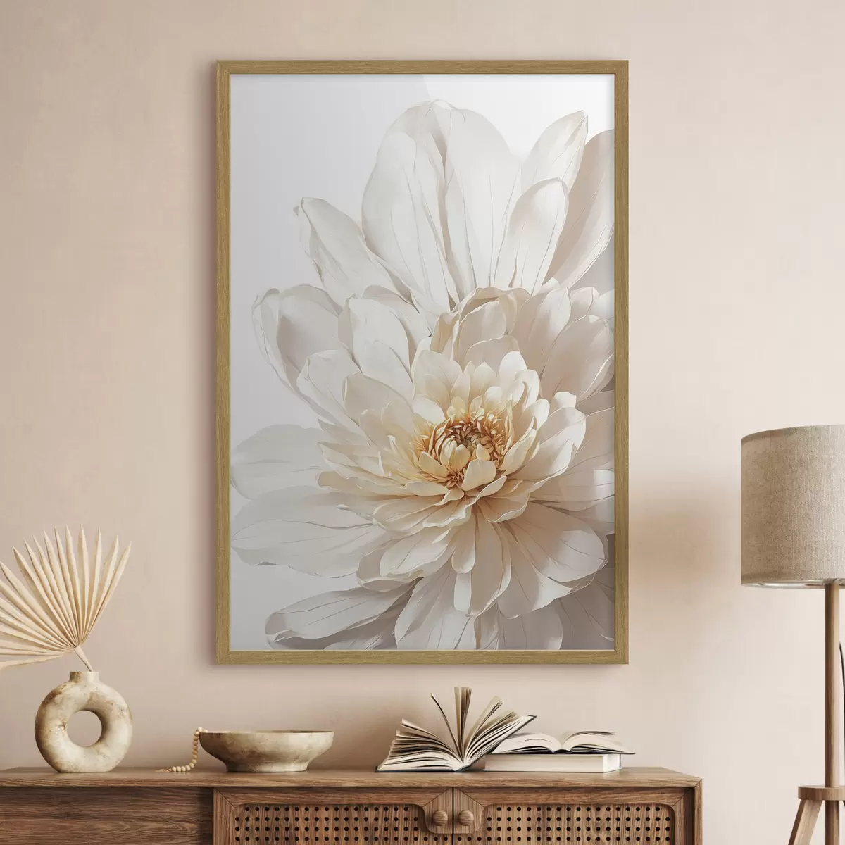 Poster Primo piano del fiore bianco su fondo bianco f39857