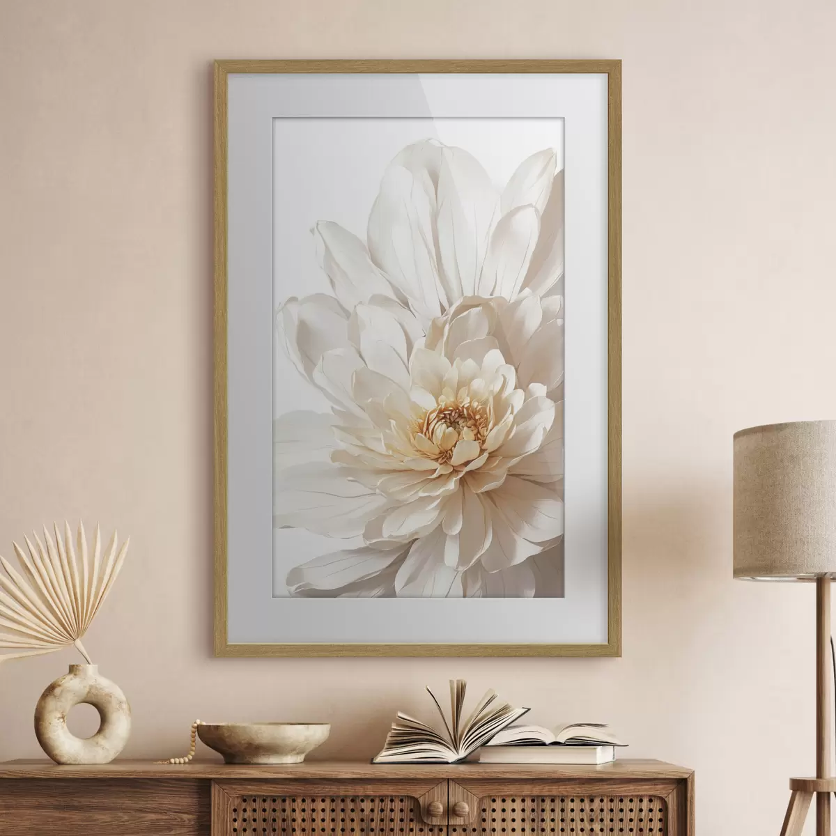 Poster Primo piano del fiore bianco su fondo bianco f39857