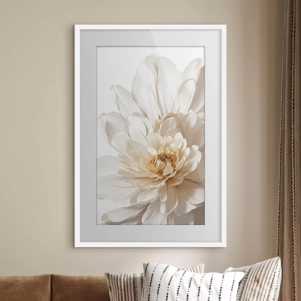 Poster Primo piano del fiore bianco su fondo bianco f39857