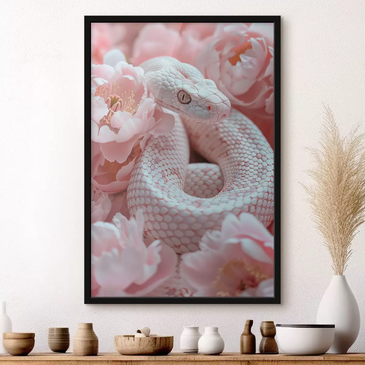 Poster Fiori,serpente,rosa,rosa pallido f39944