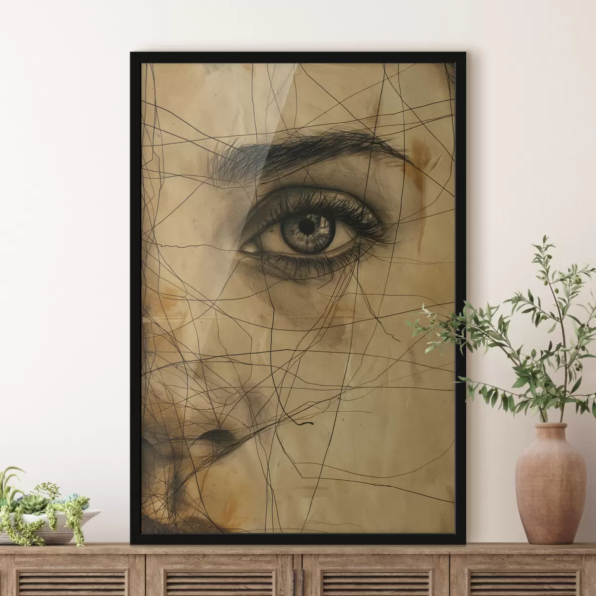 Poster Linee, matita, astrazione, antiquariato, ragazza f39960