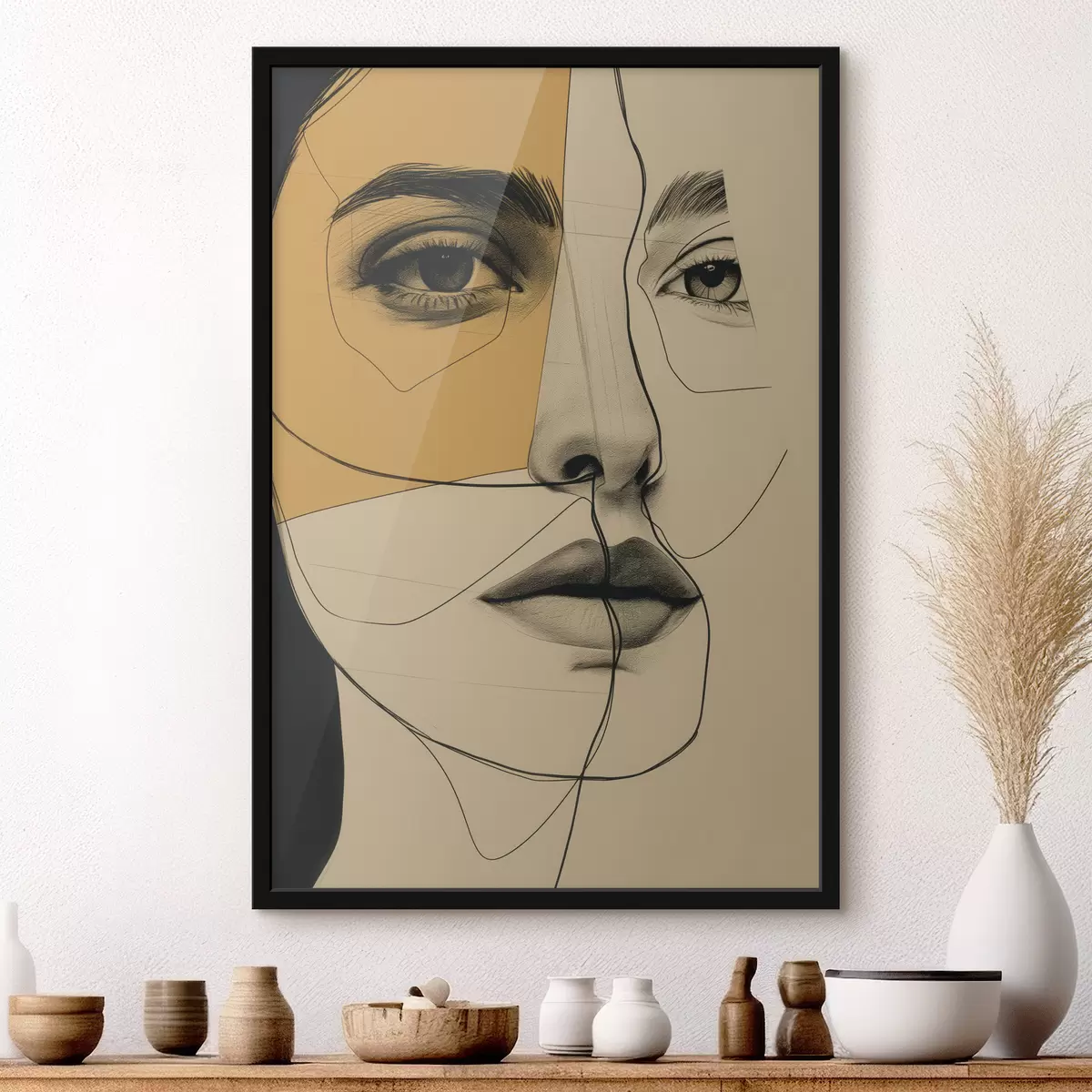 Poster Linee, matita, astrazione, antiquariato, ragazza f39963