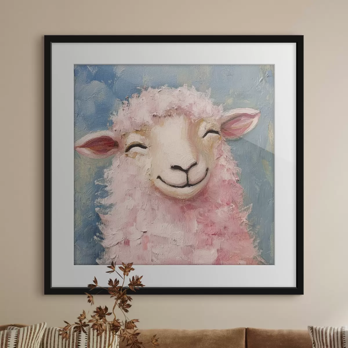 Poster Ariete allegro con lana rosa f39911