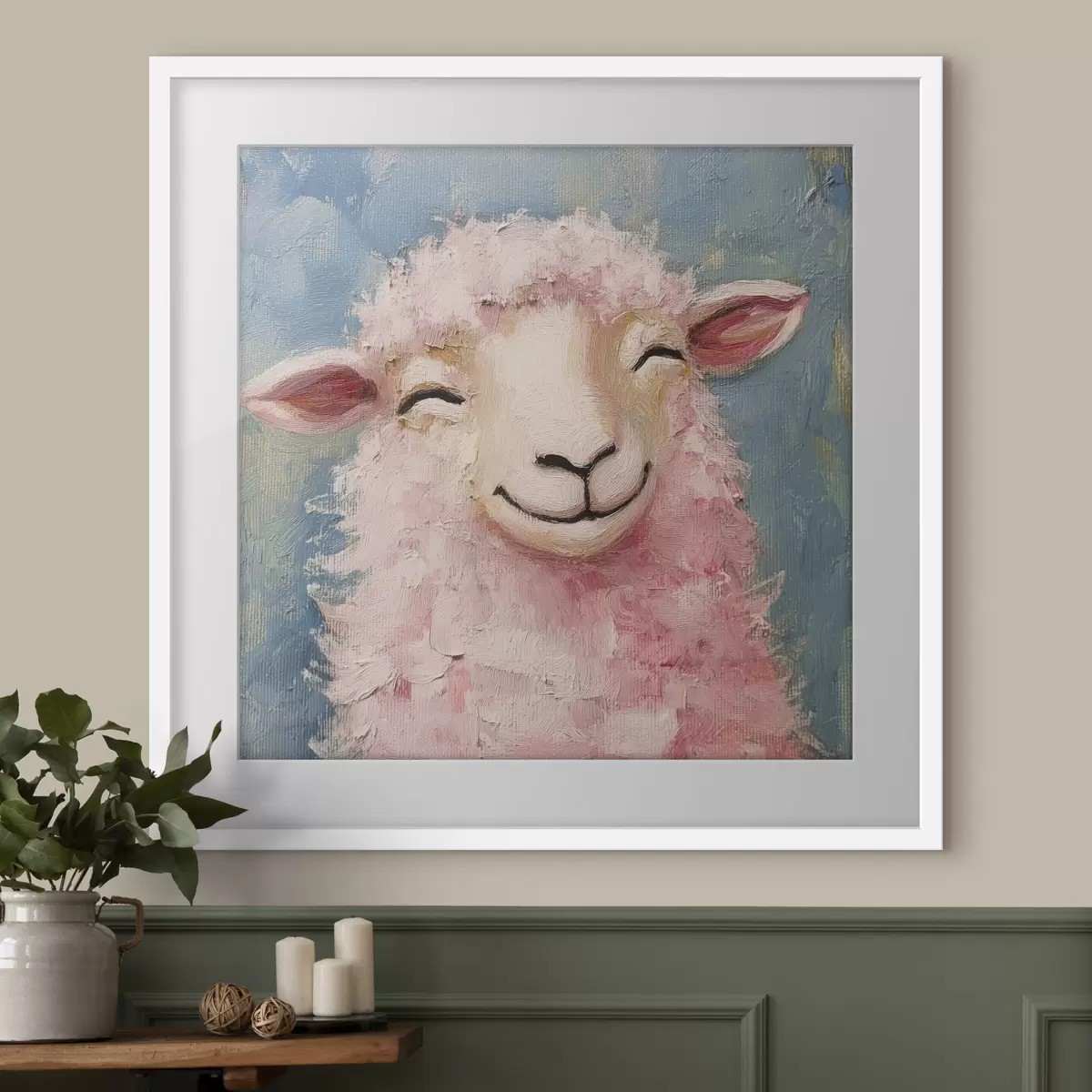 Poster Ariete allegro con lana rosa f39911