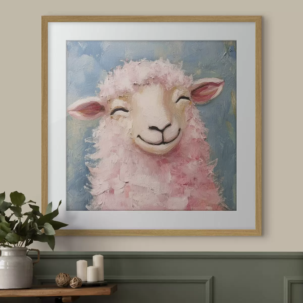 Poster Ariete allegro con lana rosa f39911