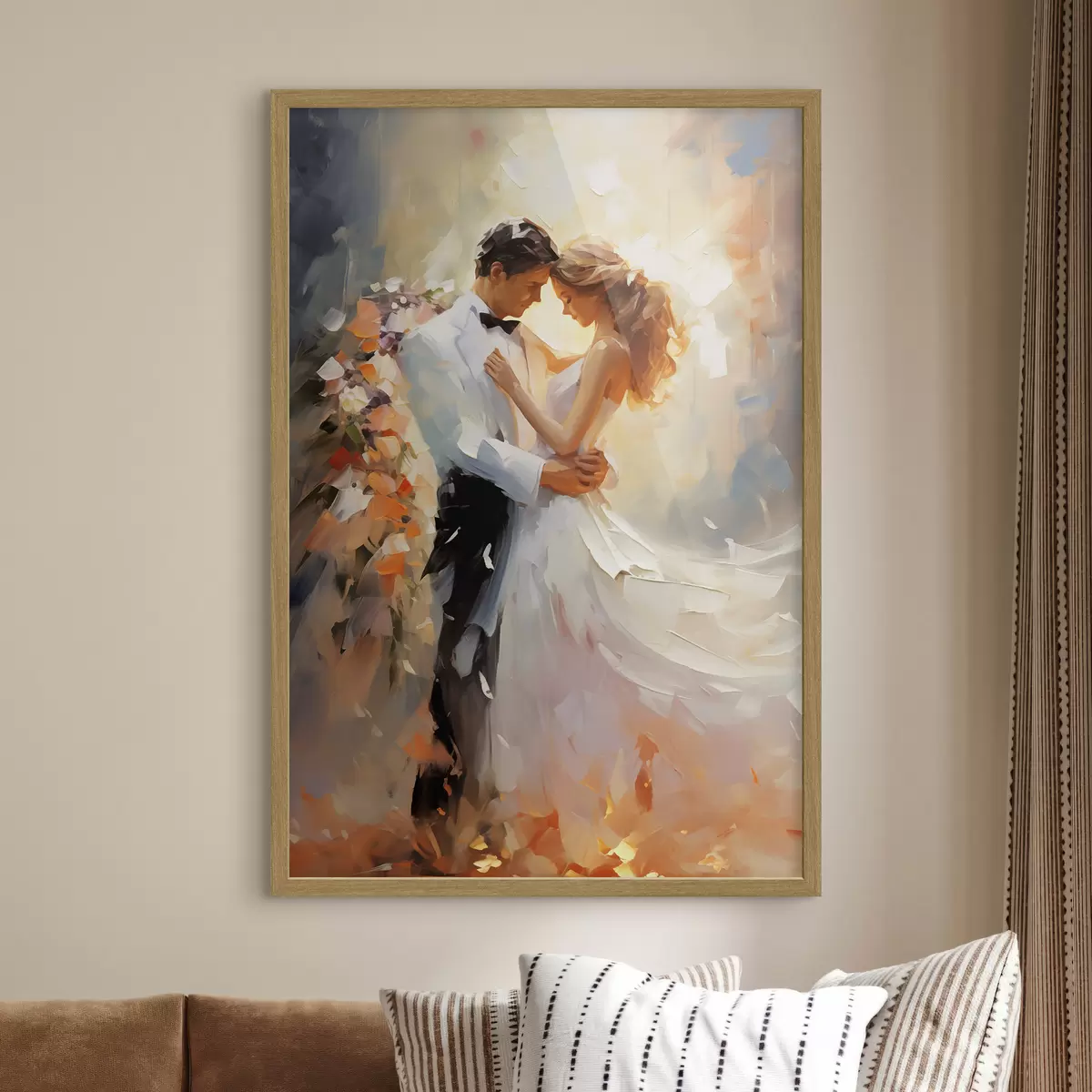 Poster Sposa e sposo che ballano, dipinto ad olio f39925