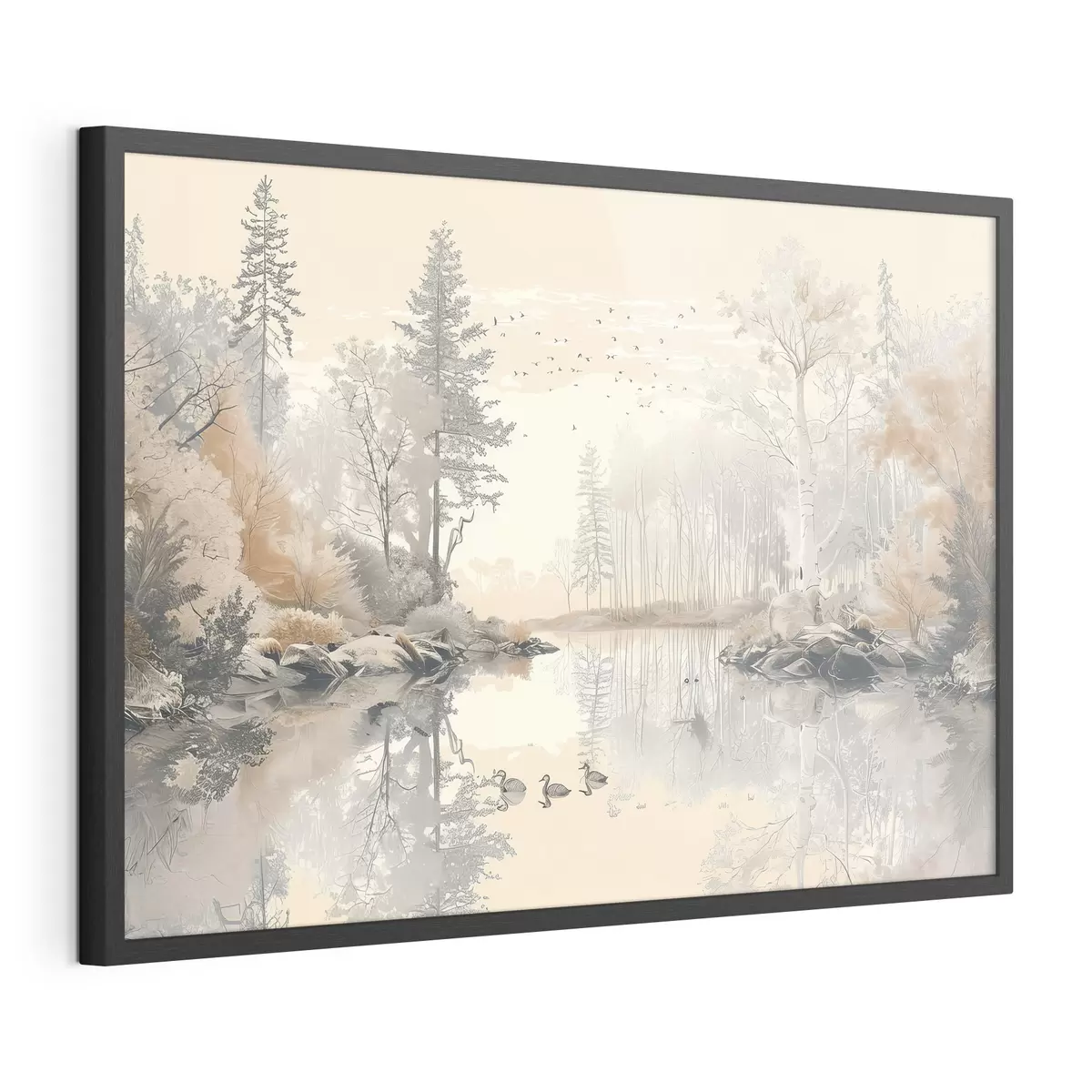 Poster Uccelli sul lago quieto f39980