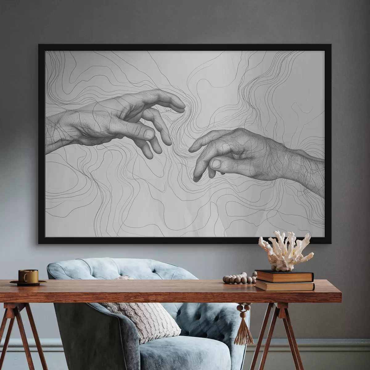 Poster Mani, astrazione, disegno lineare f39999